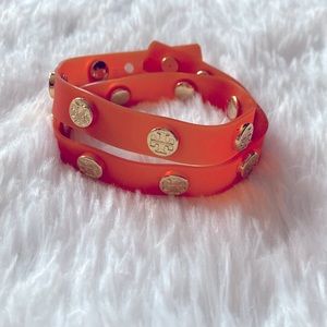 TORY BURCH bracelet double studded jelly wrap bracelet